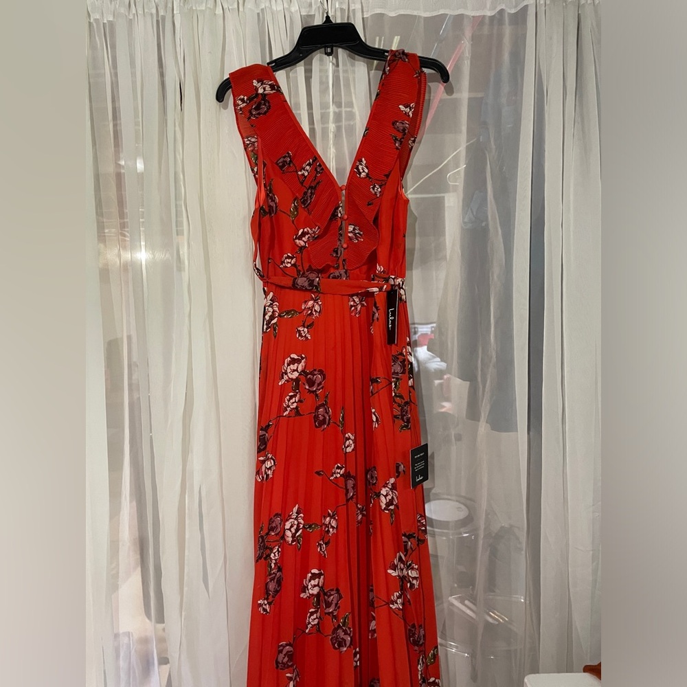 Lulu’s red/orange floral dress